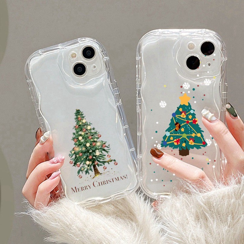 Ốp điện thoại hình cây thông Noel Candy Cane Wave cho OPPO A79 A77S A55 A54 A7 Ax7 A5s Ax5s AX5 A3S 