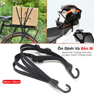 Dây Đai Cố Định Hành Lý, Dây Chằng 4 Dây Có Móc Gài Cho Xe Máy/Xe Đạp/Xe đạp điện Dây Chun Bọc Dù Siêu 60/90cm