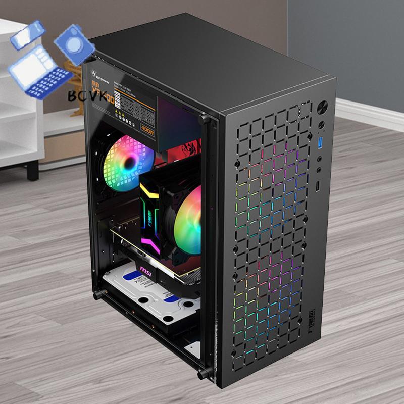 [BCVK] Micro ATX / ITX Trong Suốt DIY PC Case Kính Desktopputer Case HDD + SSD ATX Power Supply 250m