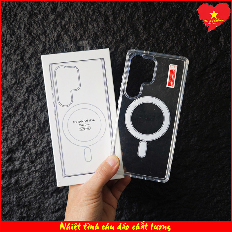 Ốp lưng từ tính trong suốt Samsung S24, Samsung S24 +, Samsung S24 Ultra,Samsung S24 FE, chất lượng 