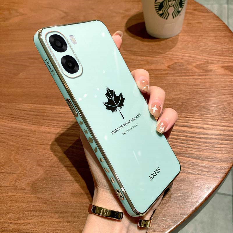 Ốp điện thoại OPPO A6X OPPO A6 4G Shining Maple Leaf Design mạ mềm Ốp lưng OPPO A6 4G OPPO A6X