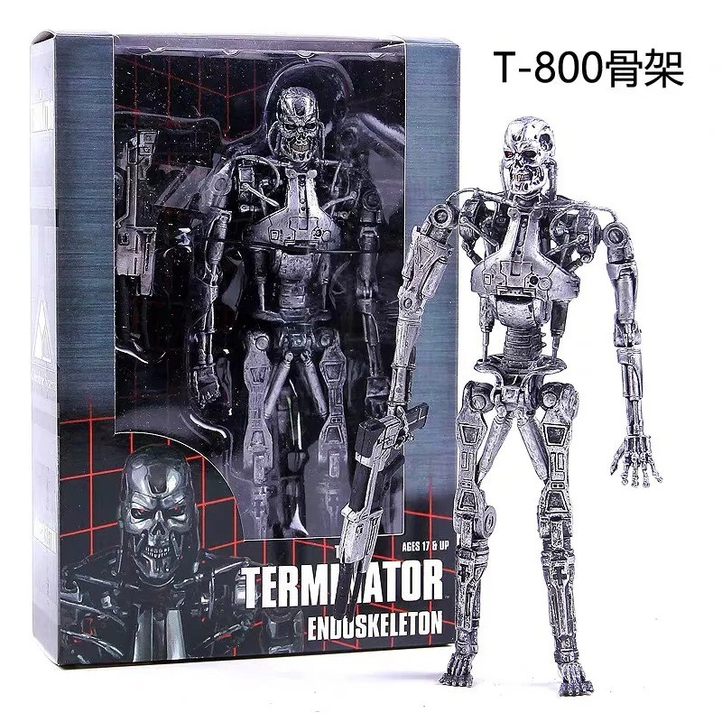 Hàng sẵn có NECA Terminator T800 Skeleton Future Warrior T1000 Máy móc mô hình di chuyển được Búp bê