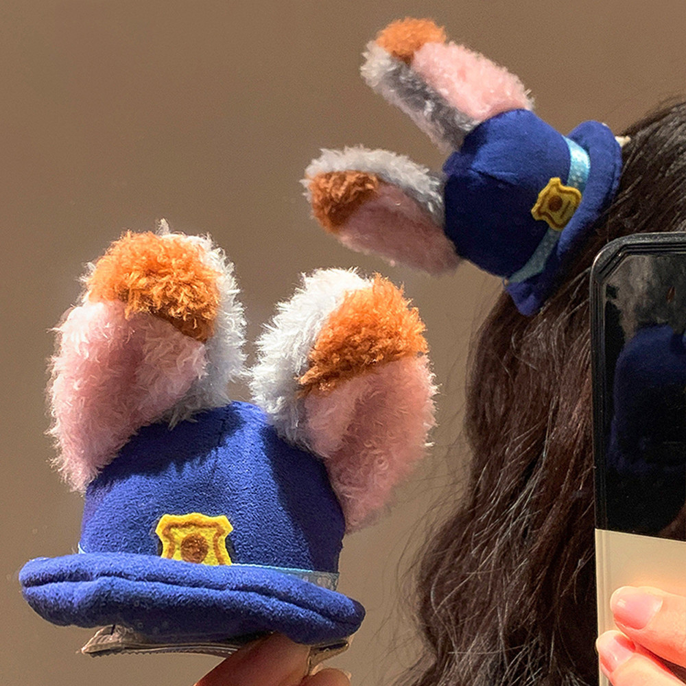 Ｍũ kẹp cosplay Thỏ sĩ quan Judy Zootopia cho bé gái