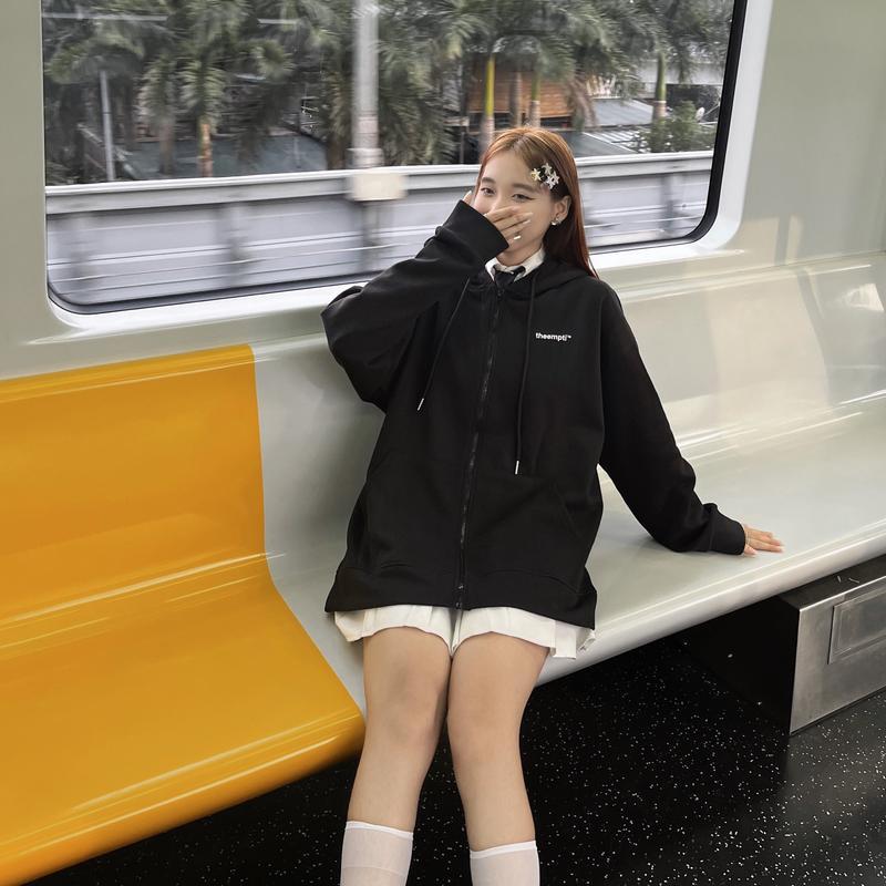 EMPTI IN 03 Zip Hoodie - Unisex Loose Multi-Color Zipper Fleece Jacket