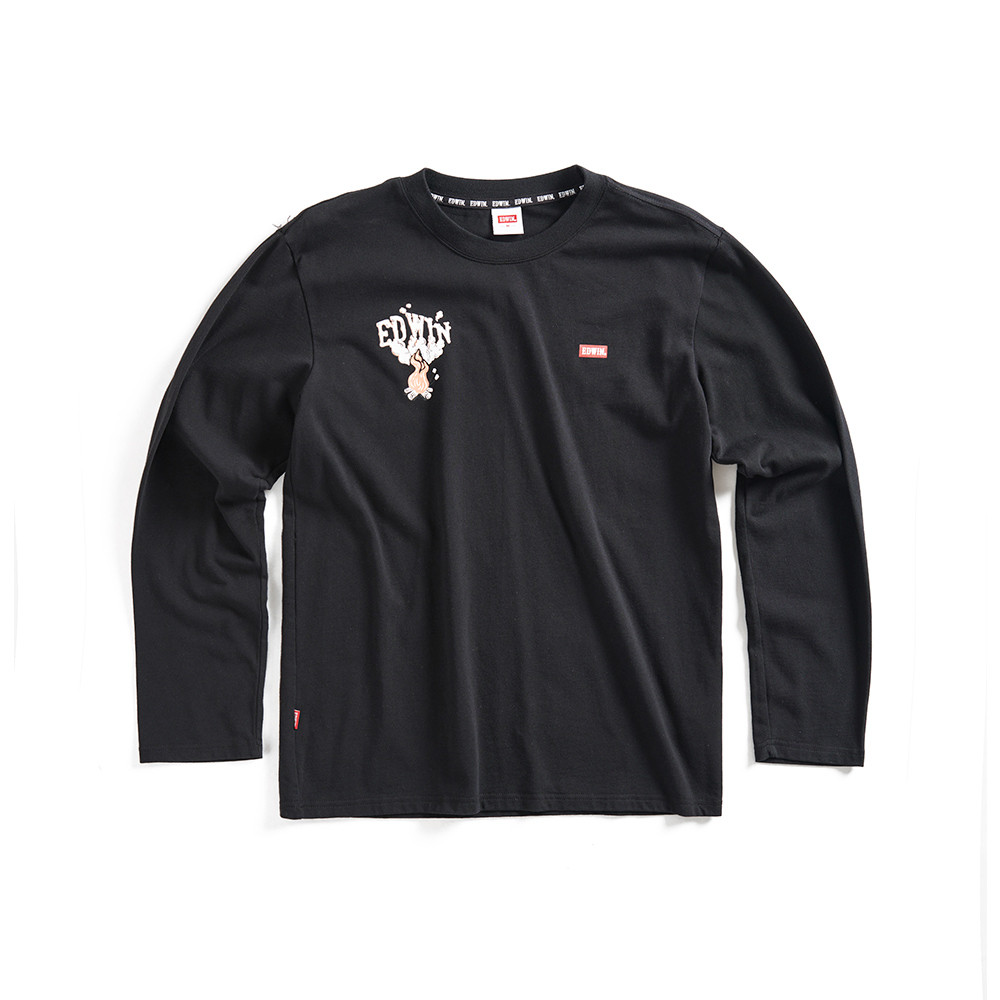 Quần EDWIN 100% cotton hình lửa trại, phù hợp cho nam giới trong các hoạt động cắm trại và đi bộ đườ