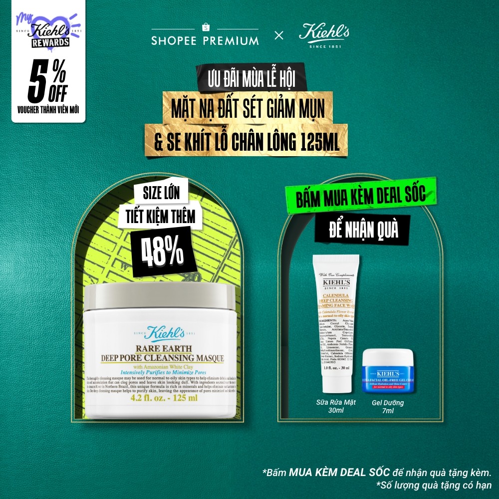 Mặt nạ đất sét Kiehl's Rare Earth Deep Pore Cleansing Masque 125ml