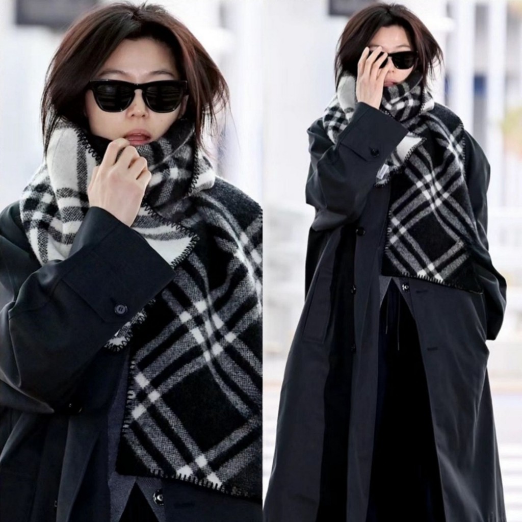 Sản phẩm mới: Khăn quàng cổ len cao cấp màu trắng đen, phong cách Jun Ji Hyun, phù hợp cho mùa thu đ
