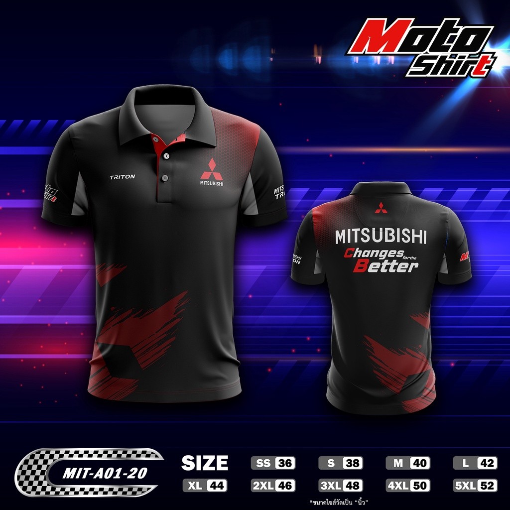 Đội áo sơ mi Polo cổ Mitsubishi / Đội đua / Mitsubishi
