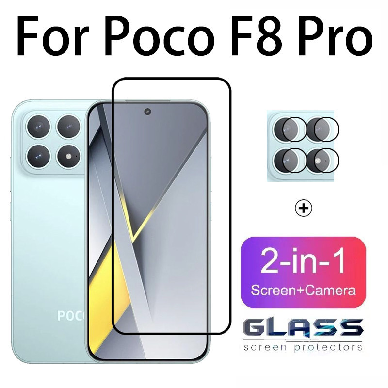 Bảo vệ màn hình kính cường lực 2 trong 1 Poco F8 Pro cho Poco F8 F7 M7 X7 C71 C75 Ultra Pro Bảo vệ ố
