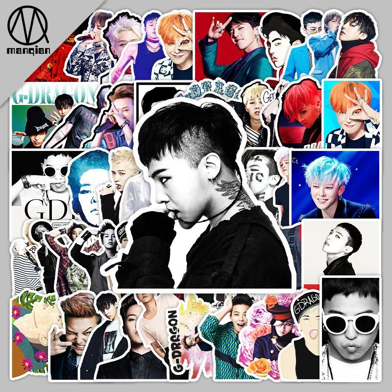 Bộ 50/100/200 sticker G‑Dragon BIGBANG – decor notebook, ván trượt, mũ bảo hiểm, ô tô