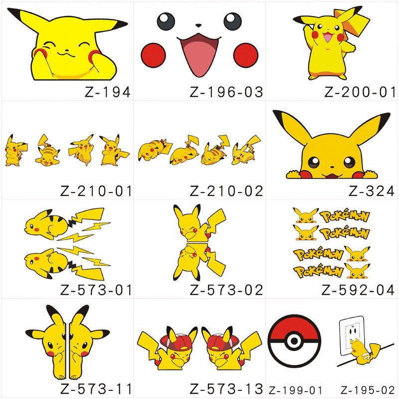 Hoạt Hình Hoạt Hình Pokemon Xe Miếng Dán Bé Người Mới Đến Thực Hành Pikachu Bao Xước Thân Xe Miếng D