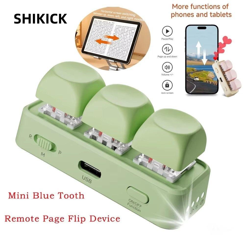 SHIKICK EBook Trang Turner Bàn Phím, Bàn Phím Di Động Đa Năng Bàn Phím Trang Turner, Đa Năng 3 Phím 