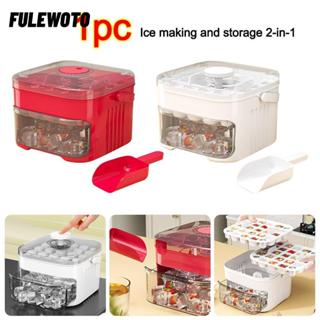 Máy làm đá FILEWOTO có nắp bấm dễ dàng, hai lớp với máy làm đá có nắp dễ ép, Máy làm đá viên 50 Cube dung tích lớn có thể tái sử dụng di động để lưu trữ tủ lạnh