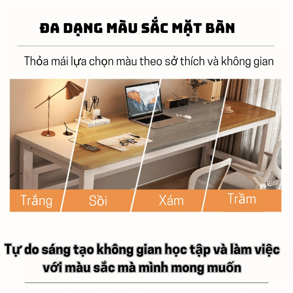 Bàn làm việc để PC, Bàn học tập chân U uốn cong sơn tĩnh điện, Mặt MDF 15mm, chịu tải 250kg. DS Future | BigBuy360 - bigbuy360.vn