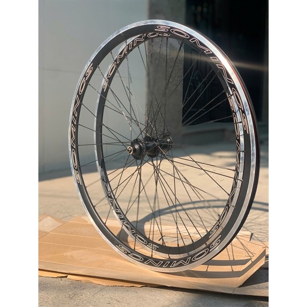 Cặp Vành nhôm xe đạp thể thao SOMING viền bạc phanh má, 4cm, 700C