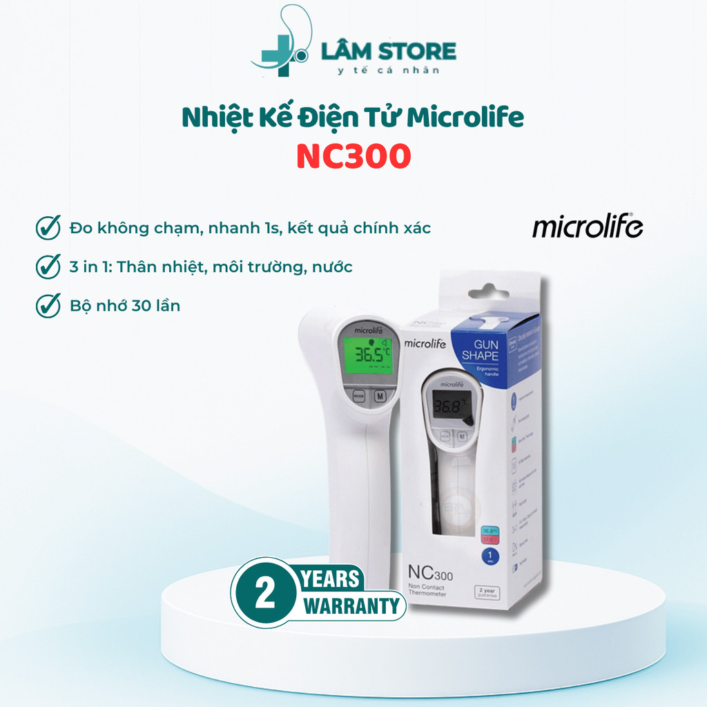Nhiệt kế hồng ngoại đo trán MICROLIFE NC300 CHÍNH HÃNG - Bảo hành 2 năm