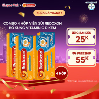  Bộ 4 Viên sủi bổ sung Vitamin C D và Kẽm Redoxon Triple Action 10 viên hộp 