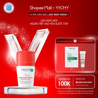  Lăn khử mùi Vichy khô thoáng ngăn ngừa và giảm tiết mồ hôi 72H không gây kích ứng sạm da 50ml 