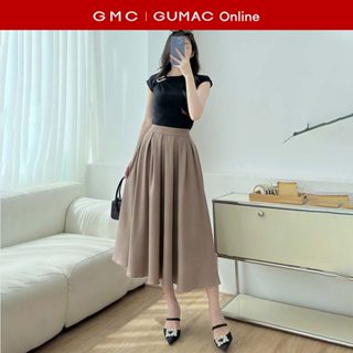   TẶNG QUÀ ĐƠN 499K  Chân váy nữ dáng A dài thiết kế xếp ly màu đỏ - đen thời trang GUMAC LVE1001 