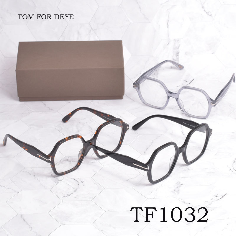 3OZJ TOM FORD Glasses Frame Plate Hexagonal Large Frame Glasses Frame TF1032Plain Glasses