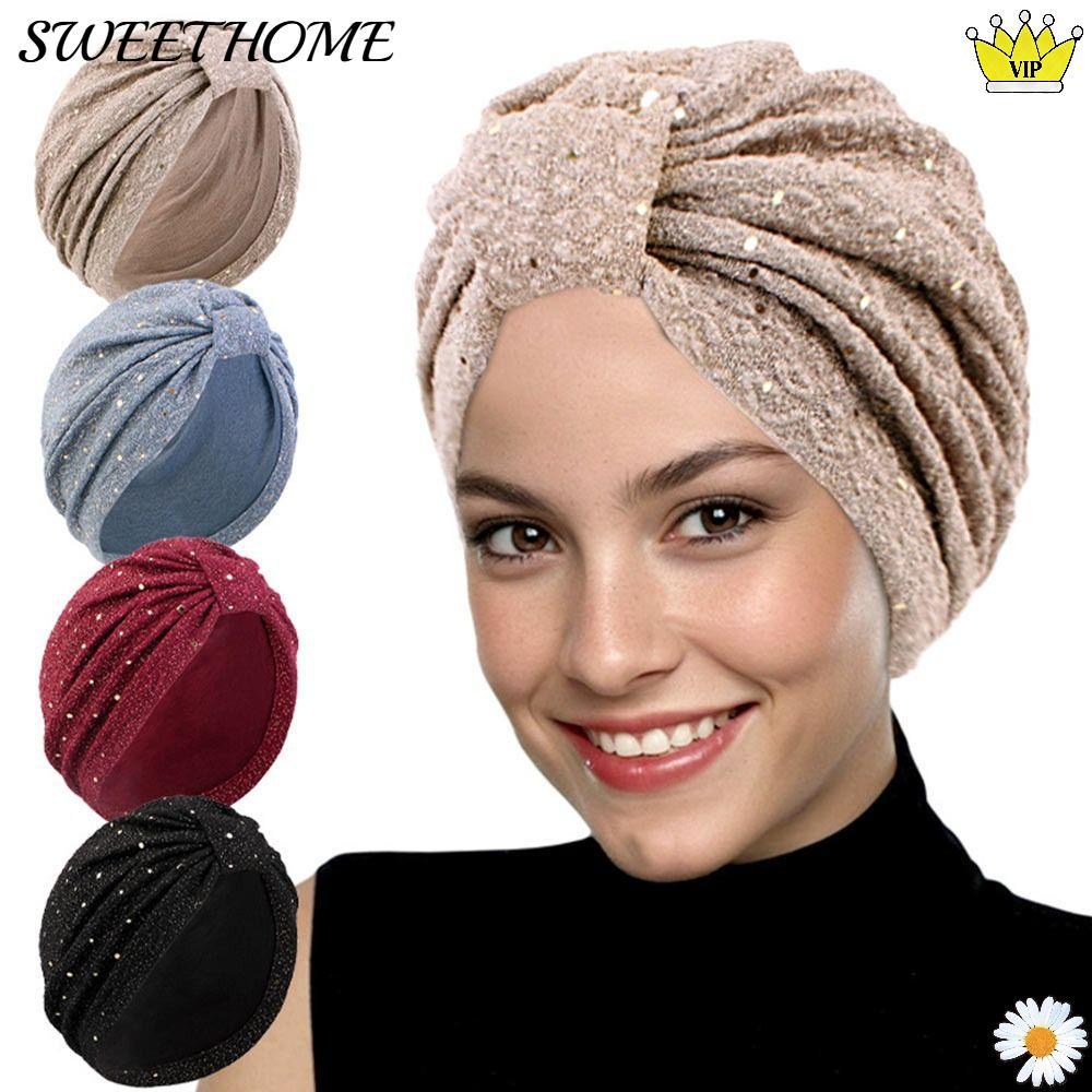 Sweetome Hijab và turbans nữ có sequin sáng bóng, phù hợp với style Hồi giáo