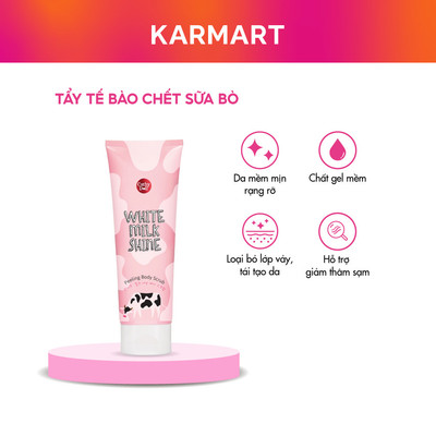 Tẩy Tế Bào Chết Toàn Thân Cathy Doll Sữa Bò White Milk Shine Peeling Body Scrub 320 ml Hỗ Trợ Làm Mịn Và Đều Màu