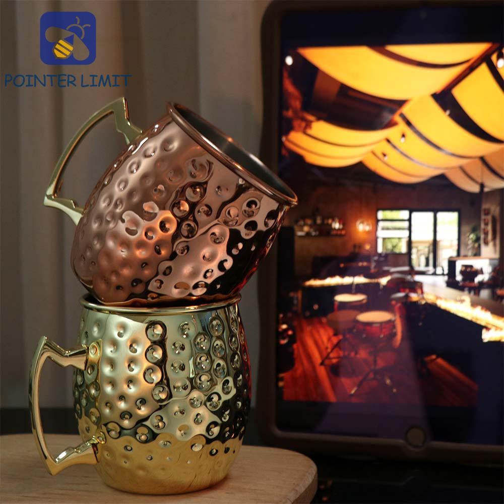 POINTER LIMIT Moscow Mule Mug, Cốc rượu Drinkware Cốc thép không gỉ, Dụng cụ thanh bền Nga Bia Cup H