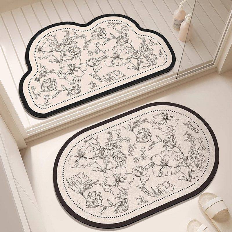 Diatom Ooze Quick-Drying Bathroom Absorbent Floor Mat Bathroom Non-Slip Stain-Resistant Door Mat DzI