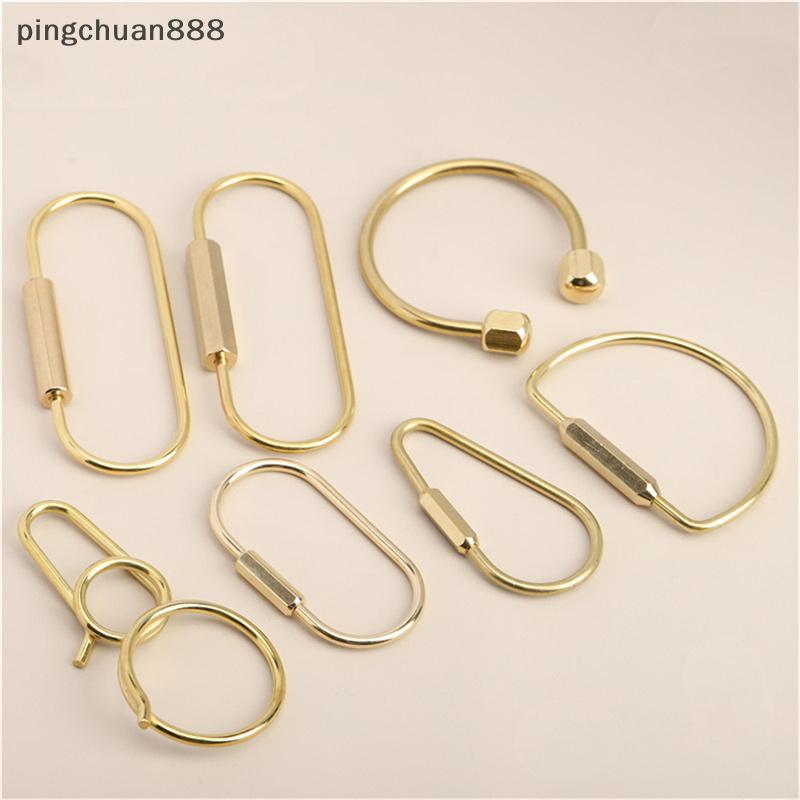 Pingchuan888 Đồng Móc Khóa Vít Lo Cắm Trại Sinh Tồn Carabiner Nam Nữ Đơn Giản Móc Khóa Phụ Kiện Đẹp