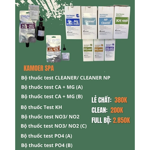 BỘ THUỐC TEST KH CHO MÁY KAMOER SPA / CMK