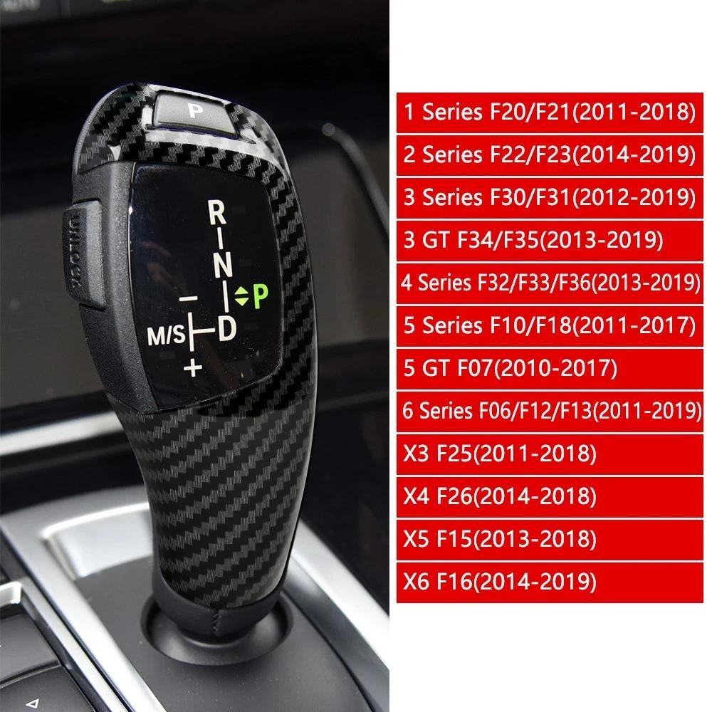 Bánh Răng Dịch Chuyển Núm Bao Sợi Carbon ĐEN Cho Xe BMW F20 F21 F22 F23 F30 F31 F34 F35 F32 F33 F10 