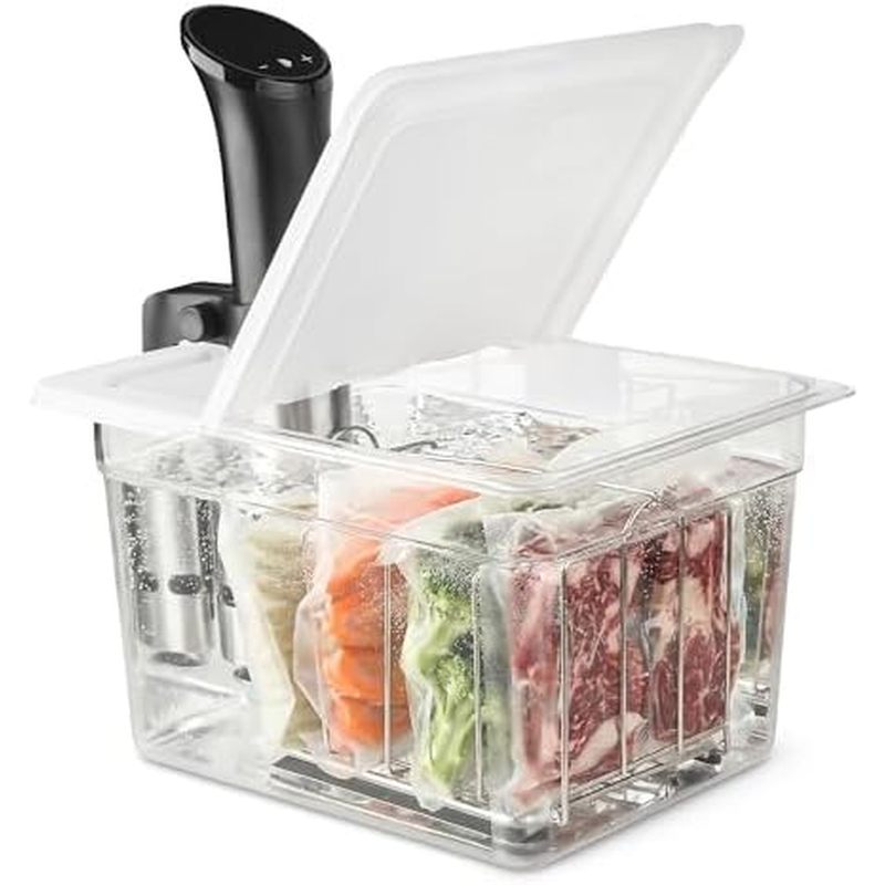 Hộp đựng EVERIE Sous Vide 12 Quart EVC-12 có nắp bản lề có thể gập lại Tương thích với Anova Nano ho