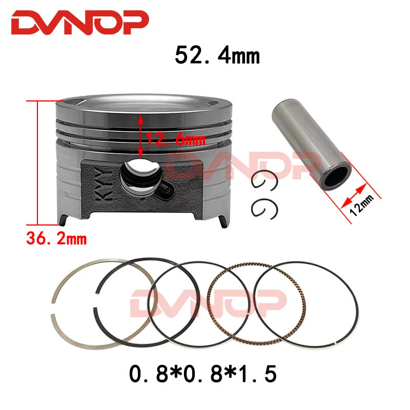 Xe Máy 52.4mm Vòng Piston 12mm pin cho CG CGX125 GL125 GLH125 ACE125 ACE CGX GL GLH 125 CGX125SHC / 