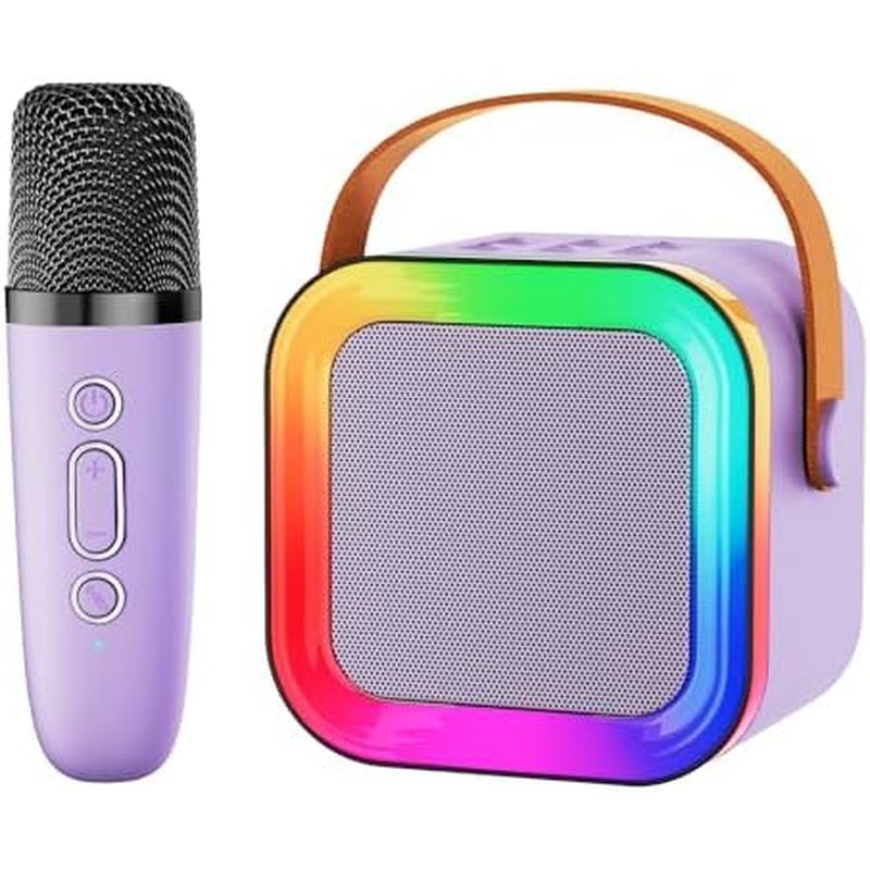 e Speaker for Kids Adults,Portable Bluetooth with 1-2 Wireless Microphones,Christmas Birthday Gifts 