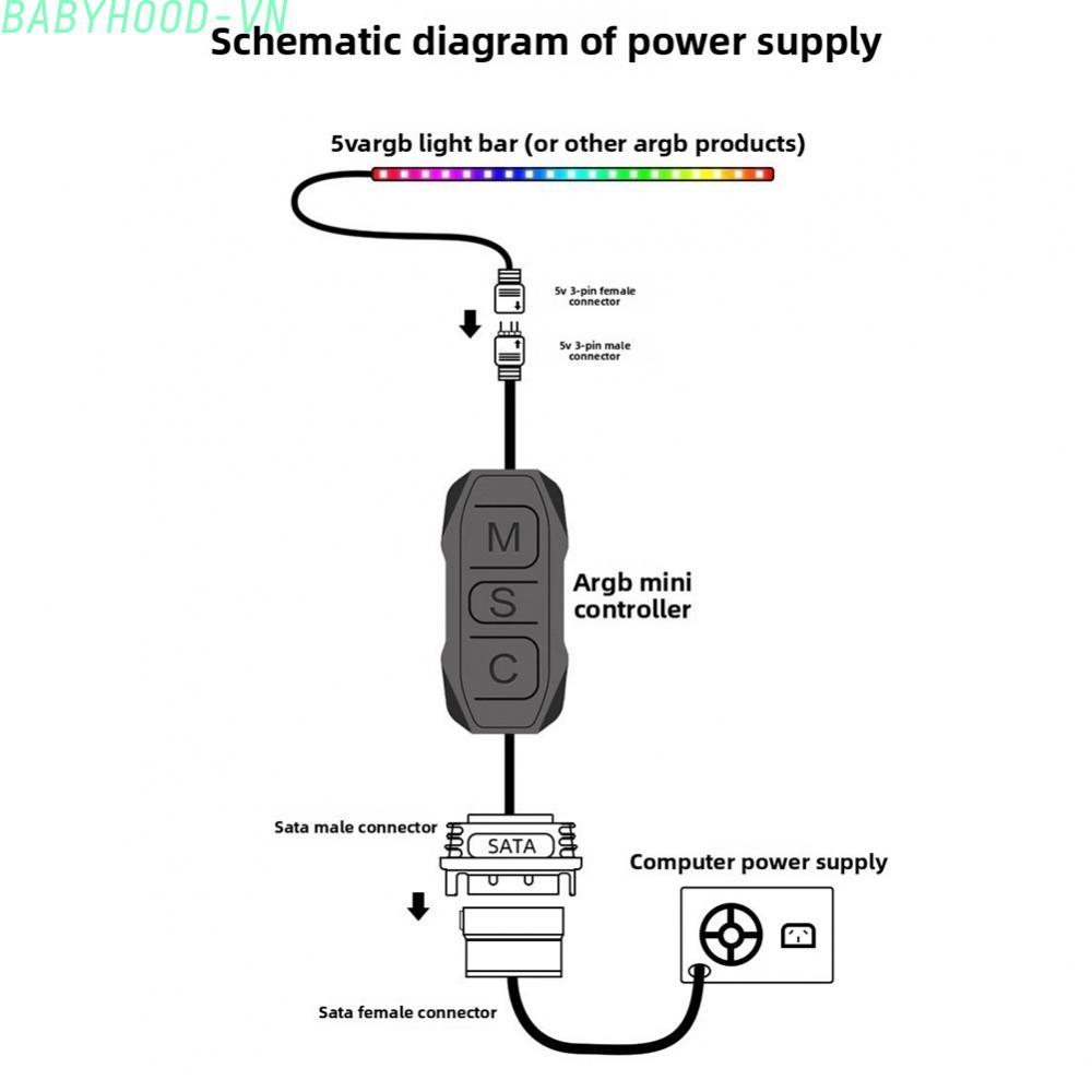 5V ARGB Controller Manual Lighting Control Single-color Mode Flowing Light Mode