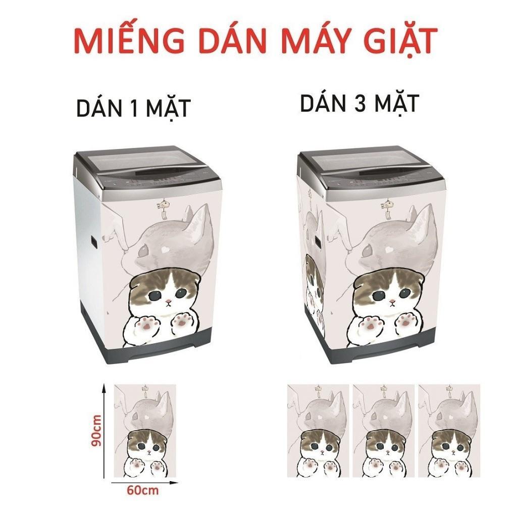 (MG18) - Decal dán máy giặt MÈO BUỒN - KT (60x90) cm