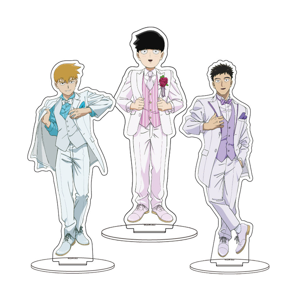 Mob Psycho 100 Mob Reigen Serizawa HD Acrylic Stand Desktop Decor anime goods Fans Charm Gifts Anime