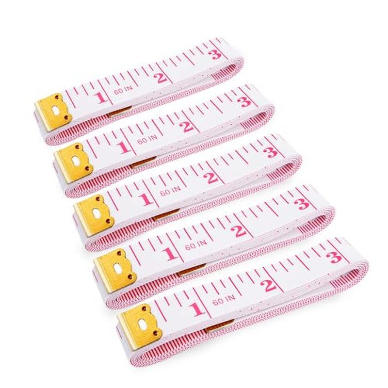 5 Pack Tape Measure, 60 Inch/150cm Body Measuring Tape for Body Weight Loss, Double Scale PVC Fiberg