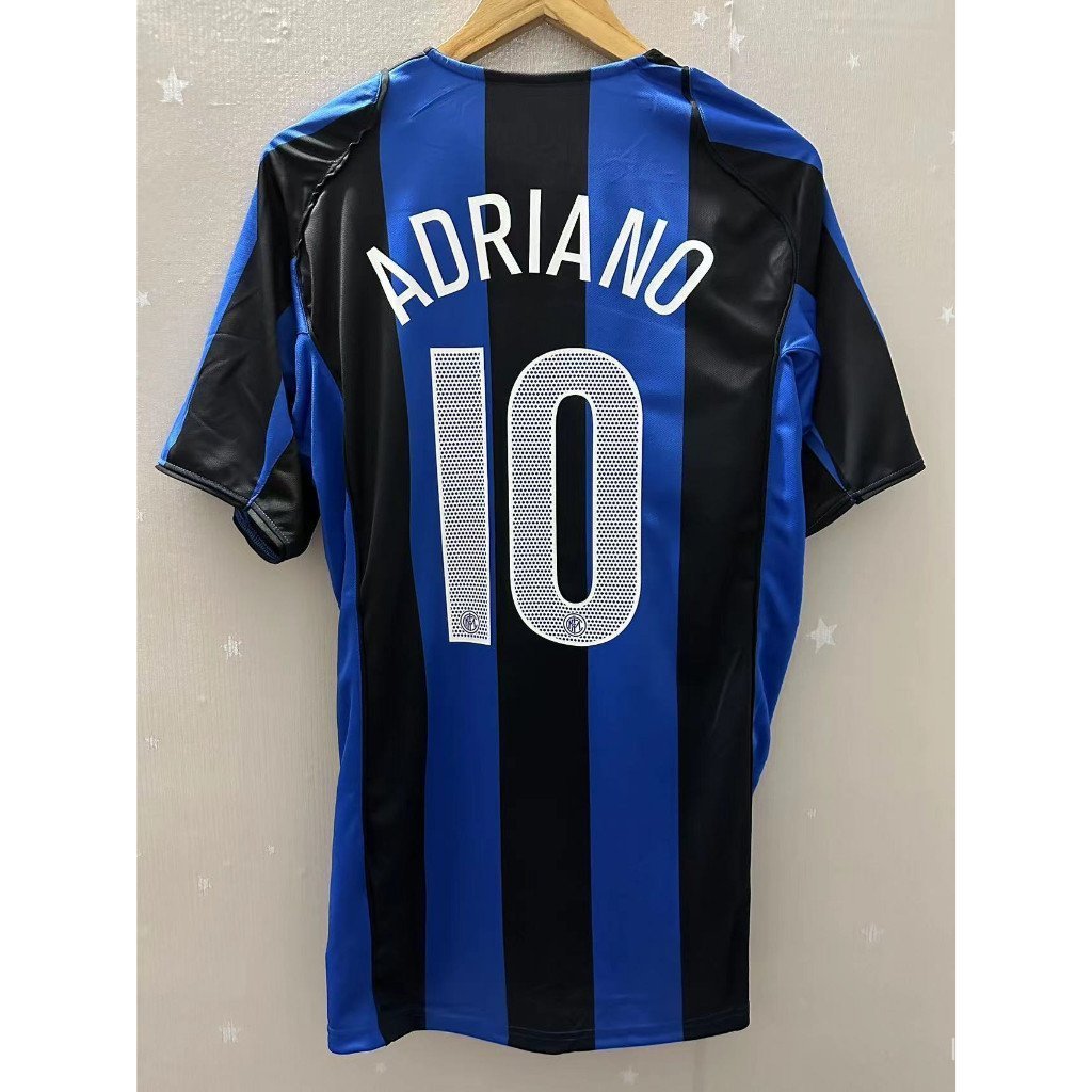 S-XXL 04-05 Inter Milan ADRIANO VERON Áo bóng đá sân nhà chất lượng cao Vintage Tùy chỉnh
