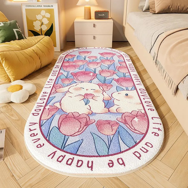 【Thickened Imitation Cashmere】Cartoon Bedside Rug Bedroom Bedside Rug Living Room Bay Window No-Wash