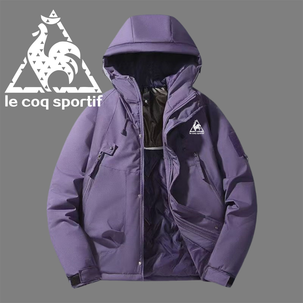 Le Coq Sportif Thu Đông 2025 - Áo Khoác Nam/Nữ Cặp Đôi Chống Gió, Lông Cừu Dày, Bomber Cotton với nh
