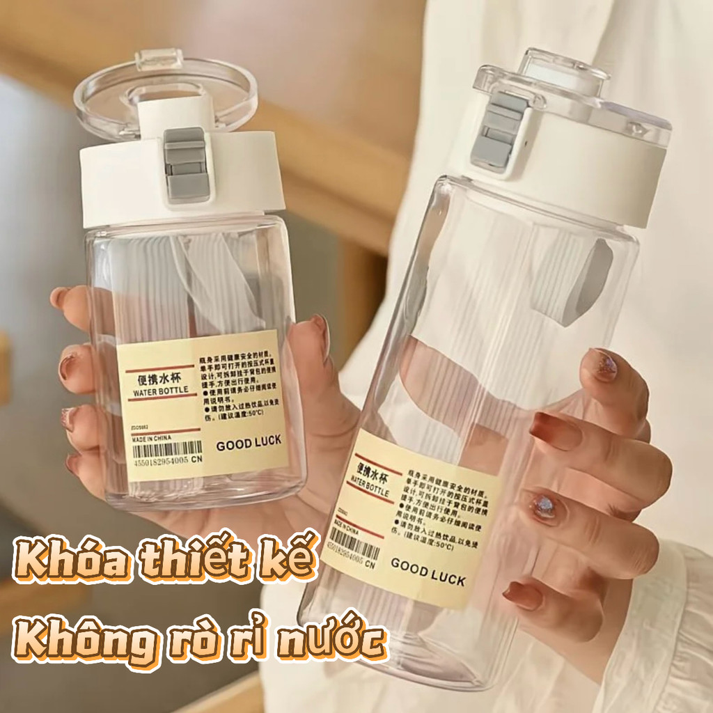 Ly nhựa trong suốt Muji, dung tích 350ml/550ml/800ml, có bộ lọc trà tiện lợi, dễ dàng mang theo.