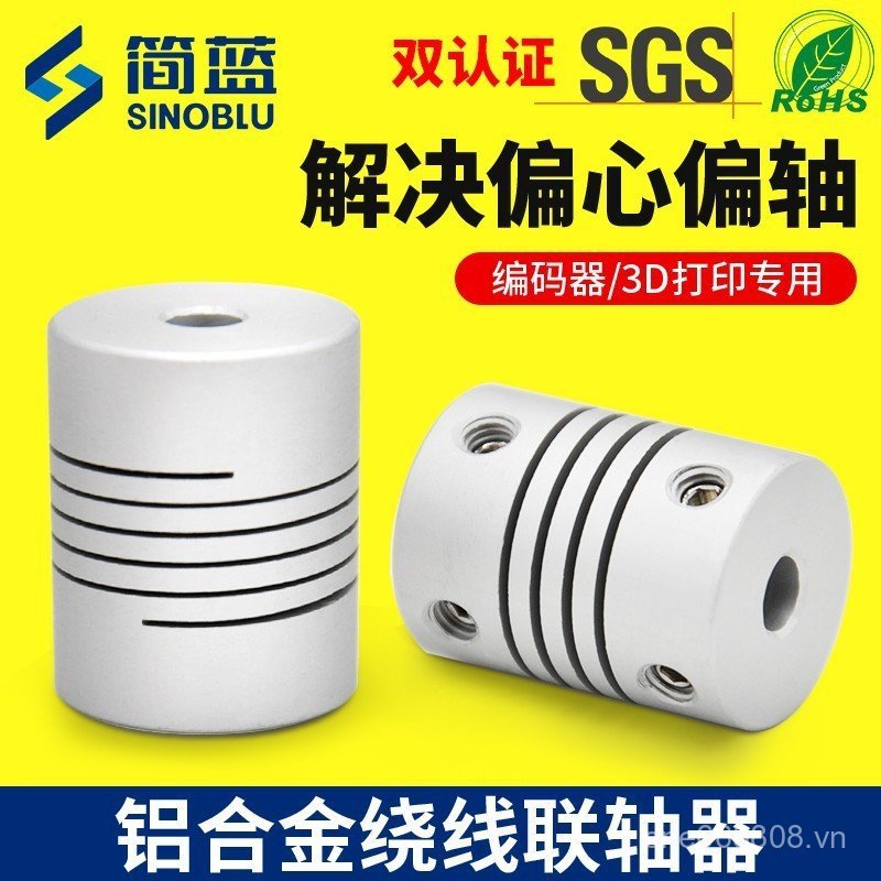 Hợp kim nhôm Co Giãn Khớp nối cuộn dây Phụ kiện máy in 3D D25L30 Kẹp trên dây Khớp nối mã hóa TAPS