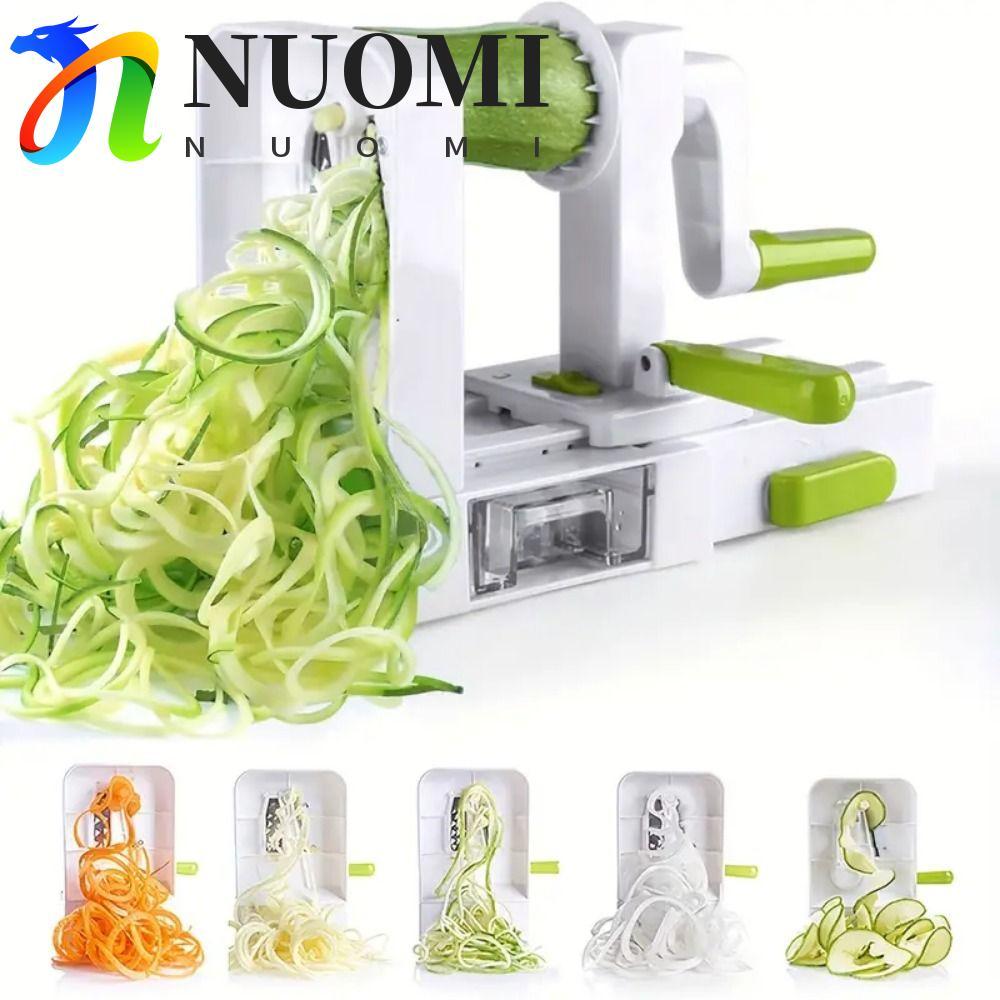 NUOMI Rau Xoắn Ốc, 4 Lưỡi Tay Quay Bằng Tay, Đế Hút Bền Đa Năng Chuyên Nghiệp Zucchini Máy Làm Mì Trái Cây