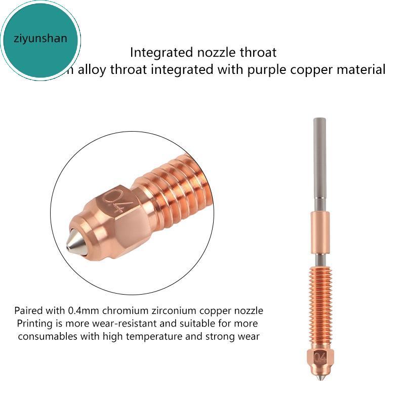 Ziyunshan K1C Vòi phun titan đồng tất cả trong một Vòi phun đổi nhanh 0,4mm được nâng cấp cho Creali