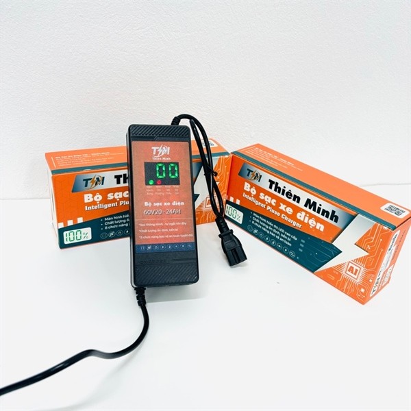 Sạc Xe Điện , Xe máy điện Thiên Minh 60V 20Ah 5 Bình To Báo Pin Cao Cấp