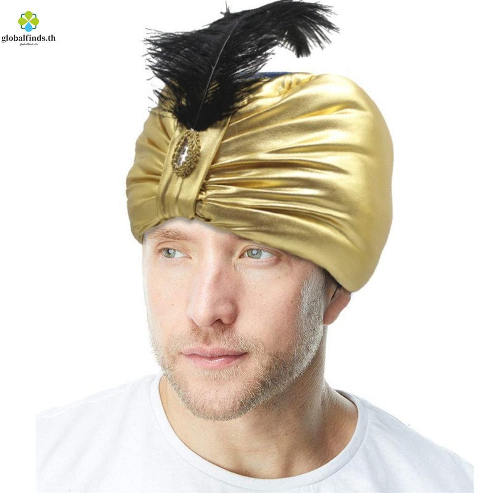 LFINDS Xếp Ly Turban, Trang Điểm Quấn Đầu Ấn Độ Xếp Ly Mũ, Dân Tộc Nón Dân Tộc Cosplay Ả Rập Mũ Sult