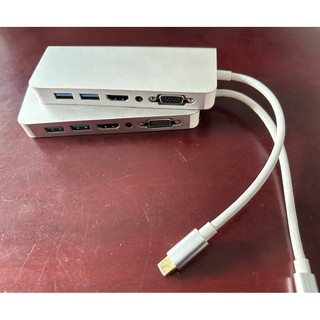 Cáp chuyển Type-C 7 in 1 Ra 2 USB / HDMI/ VGA, RJ45 1000Mbps / TYPE-C JACK AUDIO hàng tháo máy laptop