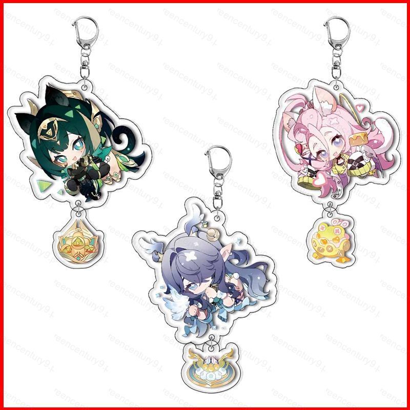 GC9 Genshin Tác Động Aino Acrylic Móc Khóa Nefer Ineffa Mặt Dây Chuyền Hoạt Hình Túi Phụ Kiện Anime 