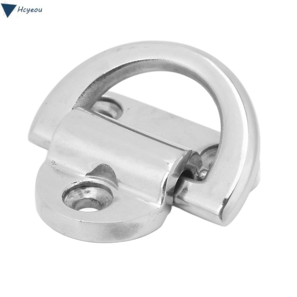 HCYEOU Deck Folding Pad Eye, D Ring Folding Marine Folding Pad Eye, Phần thay thế 60 * 58mm Thép khô